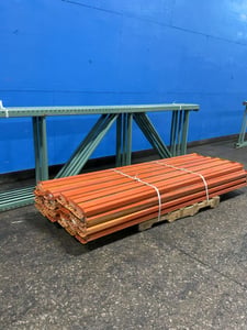 144" x 36" Pallet Racking, Tear Drop, (5) Uprights 144" x 36", (24) Beams 96" x 4"