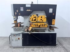 5-1/2" x 5-1/2" x 1/2" Verona #V2, hydraulic ironworker, 90 ton, 13" x .787" plate shear, 1.96" round bar