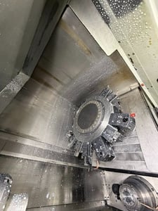 Mori Seiki #NZ-2000T2Y, CNC lathe, 31.5" swing, 12.6" turning diameter, 2.5" bar, 33.3 HP, 5000 RPM, (2) 16