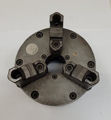 5" Hardinge, 3-jaw lathe chuck, 1-1/4" center hole, for Hardinge HLV-H lathe, no chuck key