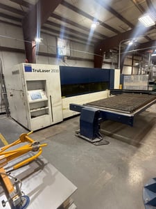 Trumpf #TruLaser-2030-Fiber, 4000 watt, 3000 mm x 1500mm, CNC control, chiller, dust collector, 2015