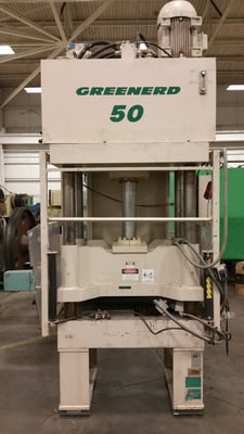 50 Ton, Greenerd #HD-50-36-36, 4-post hydraulic press, 20" stroke, 26.7" daylight, 1997