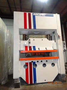 400 Ton, Pacific #400D8-54, straight side hydraulic press, 18" stroke, 33" daylight, 96" x54"bed
