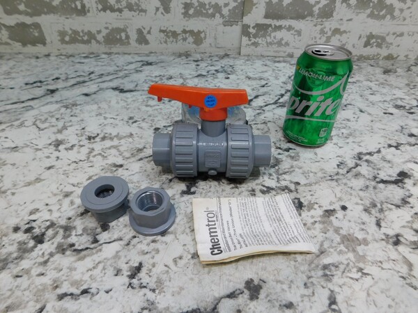 NEW Chemtrol Tru-Bloc 3/4" CPVC Inline Ball Valve True Union, U51TB-V, Sch 80