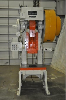 60 Ton, South Bend Johnson #60FW-AC, OBI press, 6" stroke, 17.5"Shut Height, 100 SPM,air clutch & brake