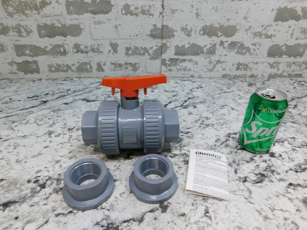 NEW Chemtrol Tru-Bloc 1.5" CPVC Inline Ball Valve True Union U51TB-V Schedule 80