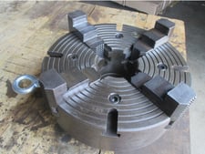 15" Buck #1315, 4-Jaw Lathe Chuck, D1-6 camlock back, 7/8" diameter camlocks, 4.281" center hole, chuck key