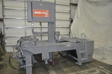 25" x 28" Marvel #25M1, vertical band saw, 18'10" x 1-1/2" x .050"blade, 60-400 FPM