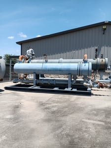 1963 Sq.ft., Doyle and Roth, shell & tube heat exchanger, alloy 400 tubes 300 PSI