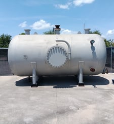 4000 Gal. HPW HORIZONTAL carbon steel industrial pressure tank, 300 psi, 144" straight side X 84"