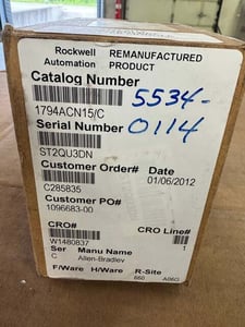 Allen-Bradley #1794-ACN15, FLEX I/O ControlNet Adapter Module, Series C, 24 VDC, DIN Rail, Remanufactured