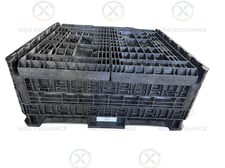 48" x 45" x 42" Uline #H-4053BL, Collapsible Bulk Container, 1,500 Lb. Capacity, HDPE, 4 Way Fork Access