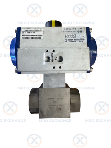 1" Pneumatikatlas #KH-10-HD-P-FS-ES, Pneumatic Actuated Ball Valve, G1 BSP, PN315, Normally Closed, ATEX