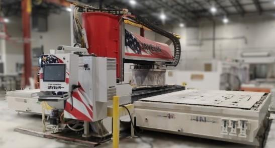 Park Industries #Javelin, CNC sawjet 2 table, 27 HP, 14"-16" blade, VFD, with 5-Axis waterjet, 2023