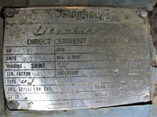 150 KW, 500 RPM, Westinghouse #19B2950, Frame 686AS, Shunt, FV, 14.6/2.4 amp, 250 VDC (2 available)