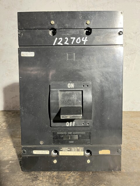 1000 Amps, Square D #4015614, molded insulated case circuit breaker, 600 Volts