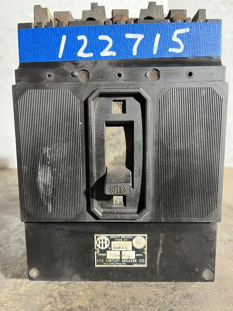 50 Amps, ITE #ET, molded insulated case circuit breaker, frame 100, 600 Volts