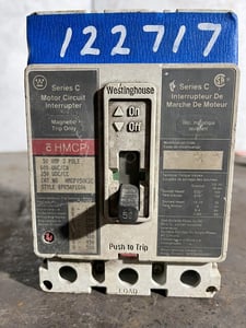 50 Amps, Westinghouse #HMCP050K2C-SERIES-C, molded insulated case circuit breaker, 600 Volts
