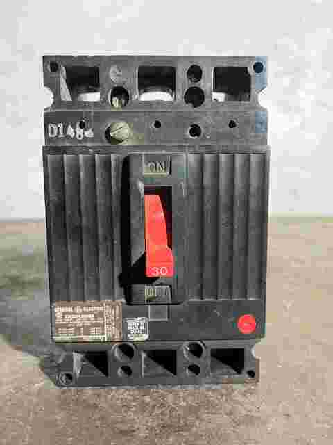 30 Amps, General Electric #THED136030, molded insulated case circuit breaker, 600 Volts