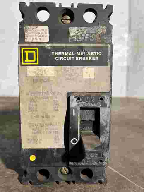25 Amps, Square D #FAL24025, molded insulated case circuit breaker, 480 Volts