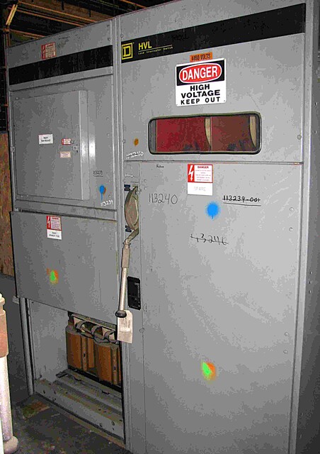 600 Amp. Square D, HVL, non-fused load brake interrupter switch, 4.76 KV, indoor