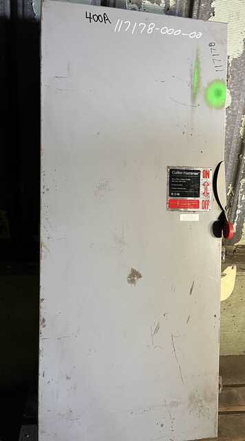 400 Amp. Cutler-Hammer, non-fused DC safety switch, 2-pole, 600 Volts