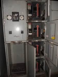 1600 Amps, General Electric, indoor switchgear unit, manually operated, (2) 1600 Amp #AKR-6D-50, (2) 800 Amp