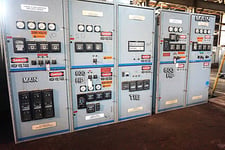 5 KV General Electric Power Vac #VBI-4.16-350-2, indoor vacuum switchgear, (5) 1200 Amp breakers in (5)