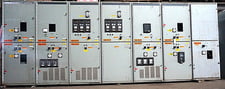 5 KV General Electric Power Vac #VB1-4.16-250, indoor vacuum switchgear, (3) 3000 Amp, (5) 1200 Amp breakers