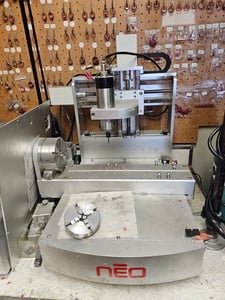 NEO, 4-Axis benchtop CNC engraving & milling machine, rotary 4th axis chuck, 6501-4-080-M stepper control