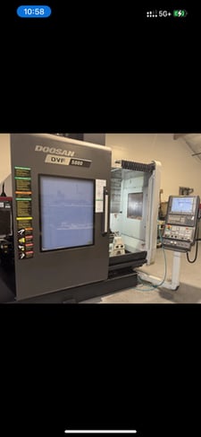 Daewoo Doosan #DVF-5000, 5-Axis CNC vertical machining center, 24.6" X, 17.7" Y, 15.7" Z, 18000 RPM, CAT 40