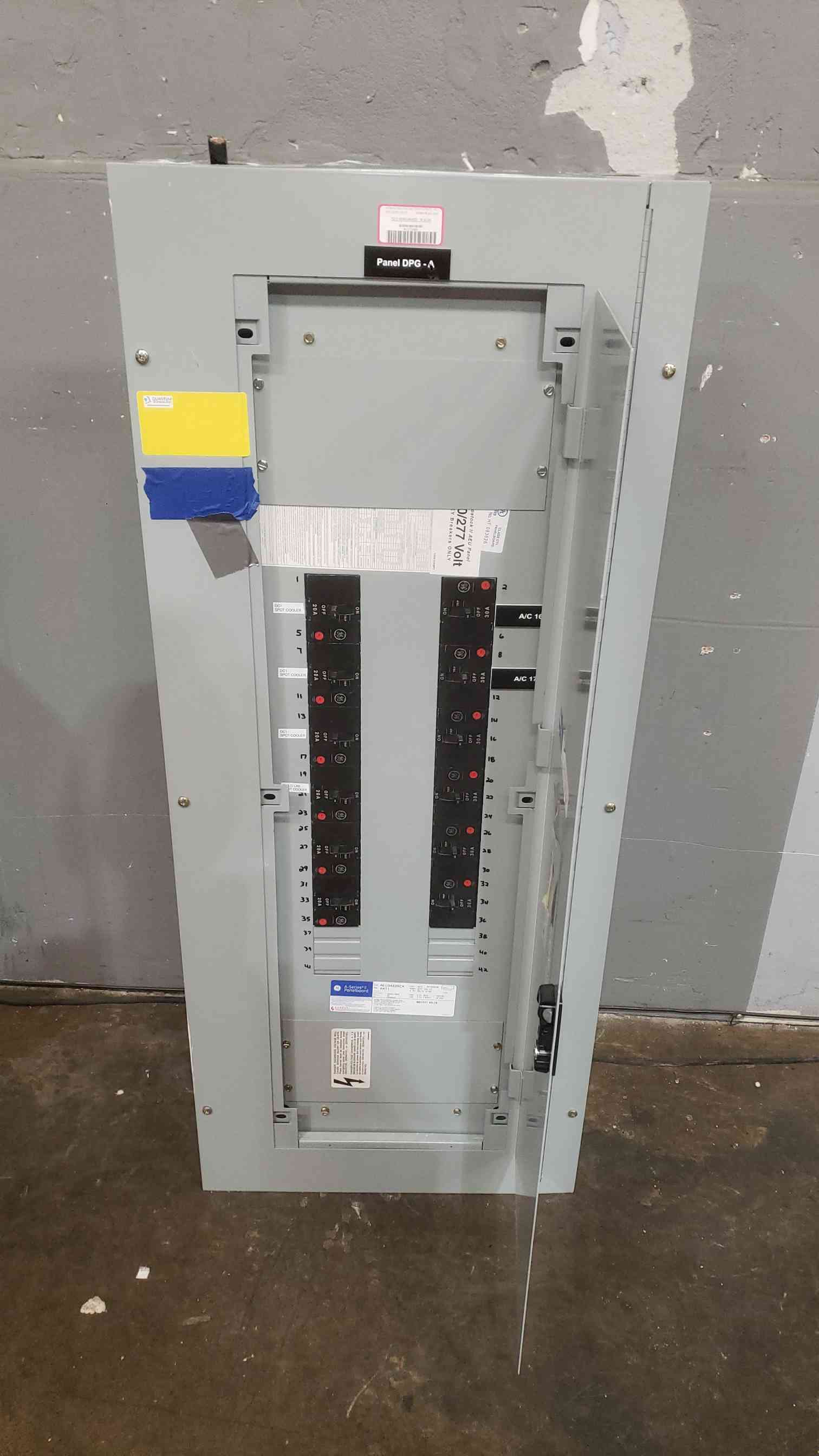 225 Amp. General Electric Max A Series II Panelboard, 480Y/277V, 3PH, 4W