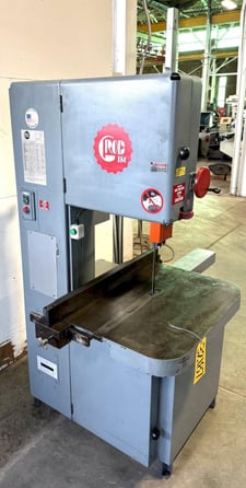 18" x 12" Grob #4V-18, Vertical Band Saw, 40-5000 FPM, 28" x 24" Air-Hyd. Feed Table