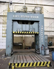 200 Ton, Abeseiki #CDS-2520-200M, Hydraulic Die Spotting Press, 98" x 78" bolster, 79" x 98" top plate, 86"