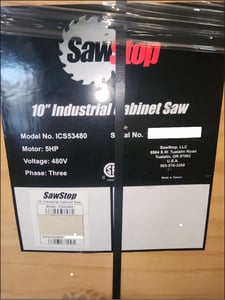 Saw Stop #ICS53480, Table Saw, 5 HP, 10" blade, unused, 2019