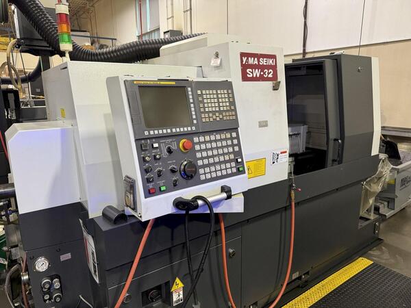 Yama Seiki #SW32, CNC Swiss type lathe, Fanuc 31iB, 32mm, Barload Vito 3.6 meter hydrauolic magazine bar
