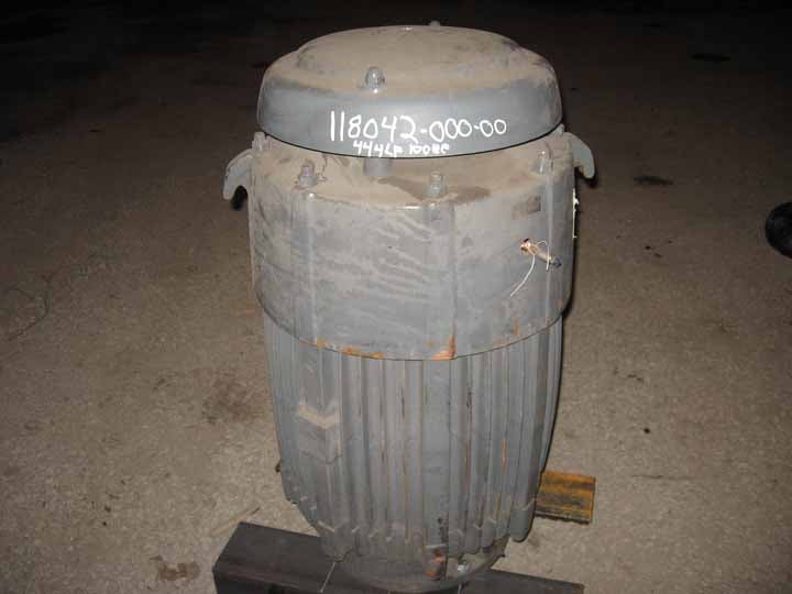 100 HP 1190 RPM U.S. Motors, Frame 444LP, TEFC, VSS, vertical solid shaft, vertical solid shaft, 460 Volts