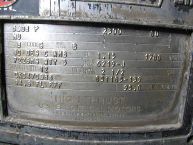 350 HP 1780 RPM U.S. Motors, Frame 5008P, TEFC, VHS, vertical hollow shaft, vertical hollow shaft, with