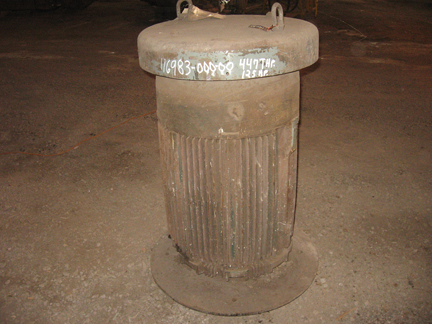 125 HP 885 RPM Westinghouse, Frame 447THP, TEFC, VSS, vertical solid shaft, vertical solid shaft, 460 Volts