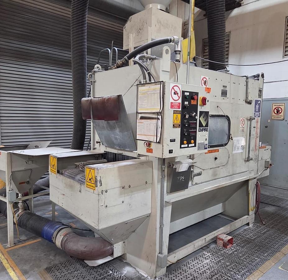 Empire #IL-4884-RS, Rotary Head Air Blast Conveyor, 9 nozzles, rubber belt conveyor, Sure-Flo media