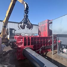 Enerpat #AMB-L1480-160, Scrap Metal Baler, 160 Ton Hydraulic Press, 55" x 31" x 28" Chamber, 14" x 14" Bale