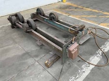 Unique Weldco, 13600 lb. power tank turning rolls, 1 HP, 12" tire diameter, 4" wheel face width, 1995