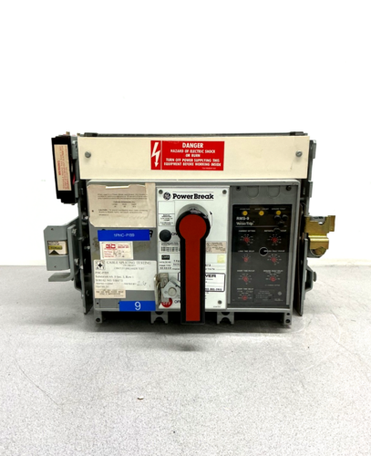 800 Amps, General Electric #TP88SSZ, Power Break Circuit Breaker, 3 Pole, 600 VAC, RMS-9 Micro Versa Trip