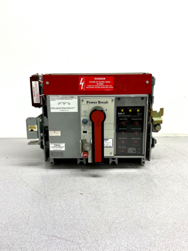 800 Amps, General Electric #TP88SSZ, Power Break Circuit Breaker, 600 VAC, RMS-9 Micro Versa Trip, TR8S800