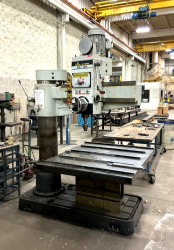 Willis #RD-1100, Big Bear vertical radial drill, 12" column, 30" x 48" table, 60" x 48" subtable, 30" travel