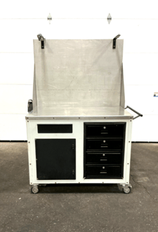 31" x 49" Stainless Steel top work bench / cabinet, 40" tall, (4) 19" x 15" x 5" drawers