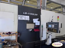 Takisawa #LS-1100-L30, heavy duty CNC lathe, Fanuc Series Oi-T, 44" swing, 119.09" turning length, 8" bar