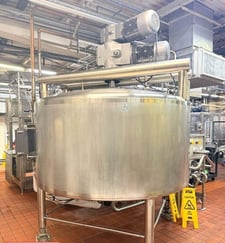 1000 gallon Walker #PZ-CB-CR, Stainless Steel jacketed double motion mix kettle, scraper blades, high speed