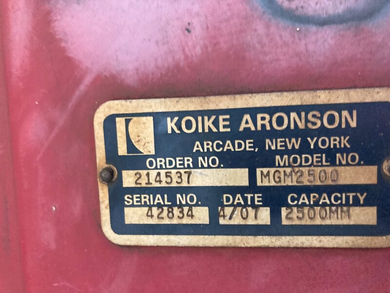 Koike Aronson #Mastergraph-MGM2500, CNC Plasma Cutting Machine, 1.5" max. pierce capacity, 2" edge cut, 260
