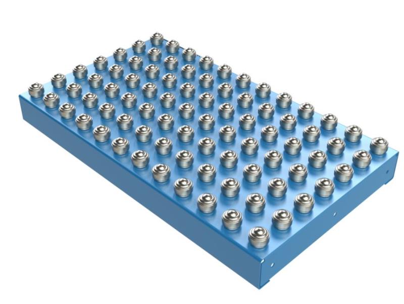48" wide x 96" long, Lewco #BPB, Roller Ball Transfer Conveyor, 1" diameter zinc plated roller balls